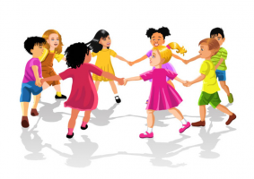 Graphic of young children dancing